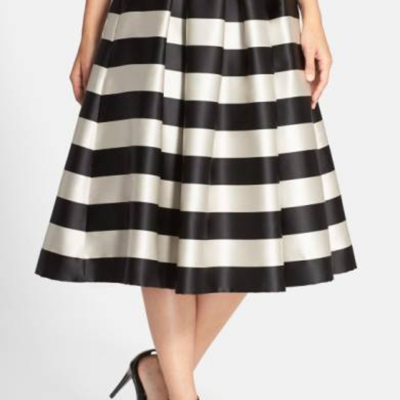 Eliza J Dresses & Skirts - Eliza J Pleated Striped Midi Skirt